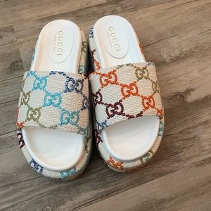 Multicolor Gucci slides